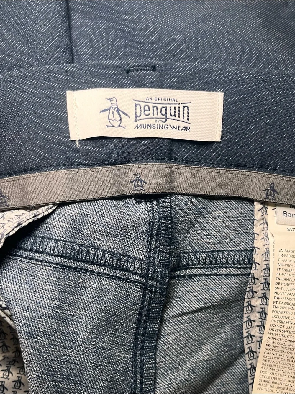 Original Penguin Navy‎ Flat-Front Athletic Dress Shorts Golf Men 36